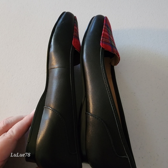 Bandolino Liberty Red Plaid and Black Leather Loafers 6M - Picture 6 of 9